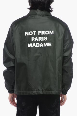 Pile Lining Windbreaker with Slogan