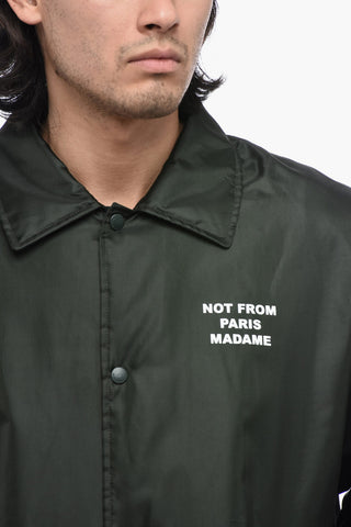 Pile Lining Windbreaker with Slogan