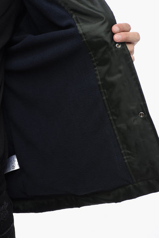 Pile Lining Windbreaker with Slogan