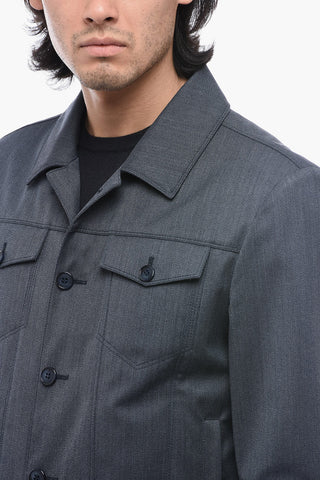ID Overshirt IDENTITY a Tinta Unita con Doppio Taschino