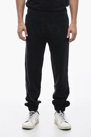 Brushed Cotton Joggers with Logo Lettering
