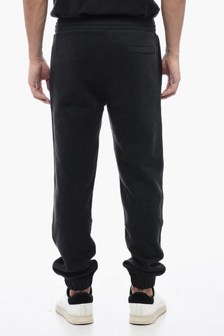 Brushed Cotton Joggers with Logo Lettering