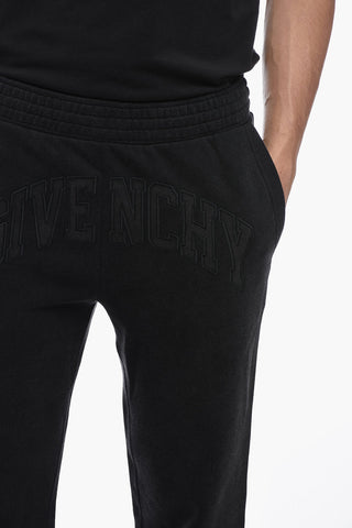 Brushed Cotton Joggers with Logo Lettering