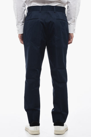 Pantaloni Chino in Cotone Gabardine con Passanti