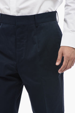 Pantaloni Chino in Cotone Gabardine con Passanti
