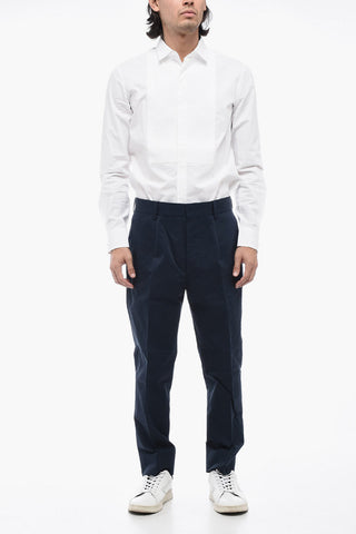 Pantaloni Chino in Cotone Gabardine con Passanti
