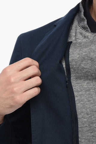 ID Cotton-blended IDENTITY Blazer with Removable Layer