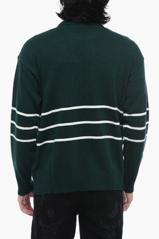 Maglia Girocollo a Righe con Logo Lettering