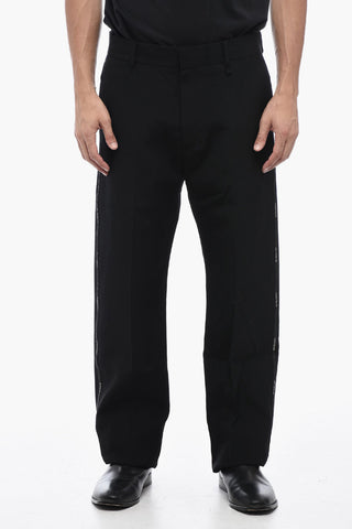 Slim Fit Pants with Logoed Band