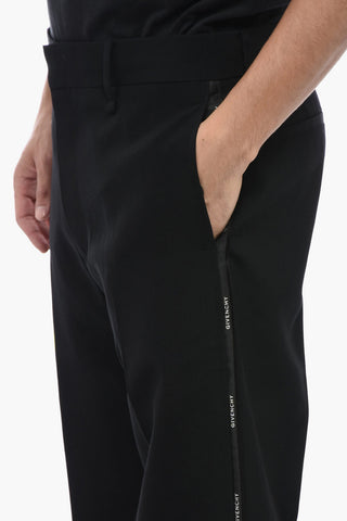 Slim Fit Pants with Logoed Band