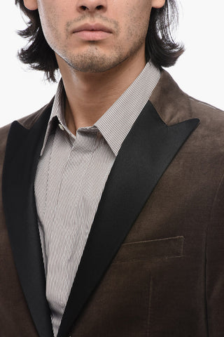 Velvet Blazer with Satin Detailing