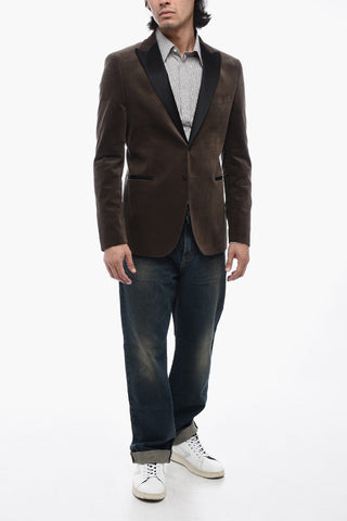 Velvet Blazer with Satin Detailing