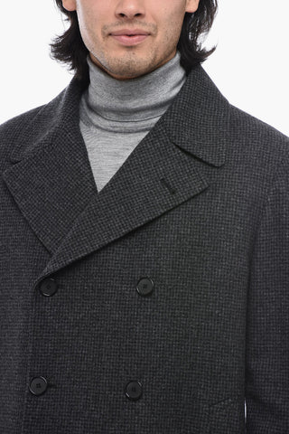 Flared Check Coat with Quilted Half-Lining