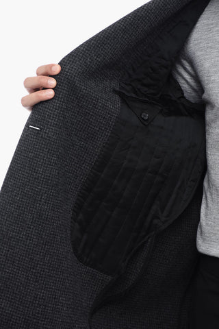 Cappotto Svasato a Quadri con Semifodera Trapuntata