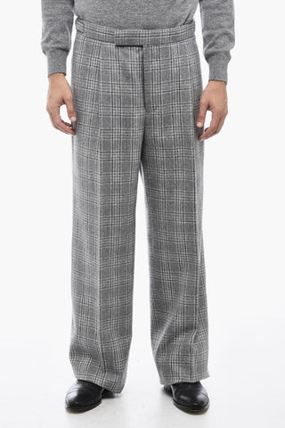 Check Motif Tailored Pants with Pleats