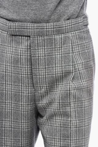 Check Motif Tailored Pants with Pleats