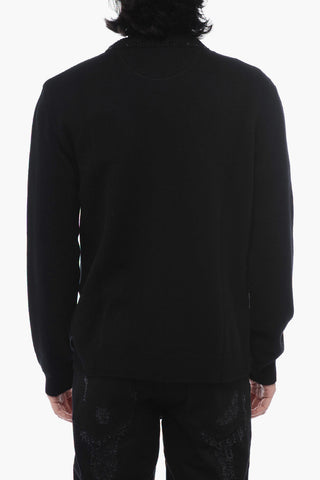BLACK UNTITLED Cashmere Crewneck Sweater with Studs Detail