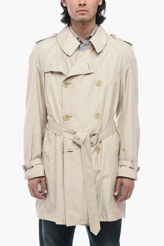 CC BROTHERS Silk Waterproof Trench with Double Breast