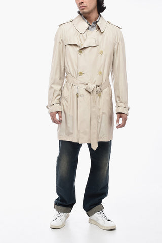 CC BROTHERS Silk Waterproof Trench with Double Breast