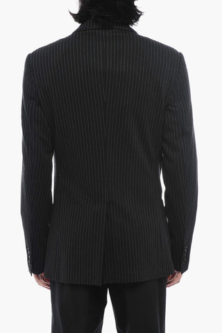Herringbone Motif Blazer with Embroidered Logo