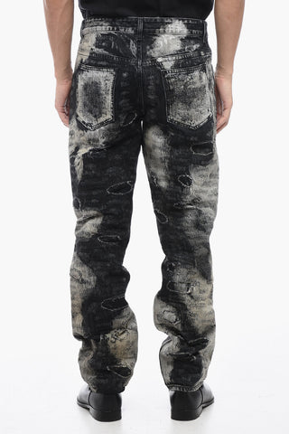 Distressed Cotton Half-coated Lived-in Denims 17cm