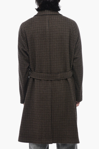Flared Houndstooth SALOMON Coat with Belt