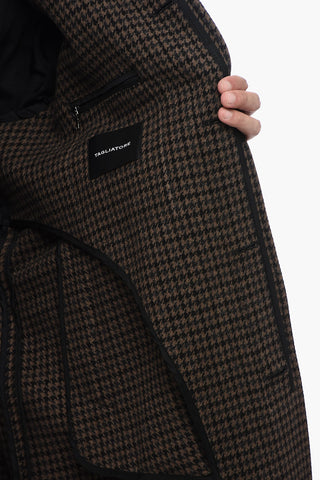 Flared Houndstooth SALOMON Coat with Belt