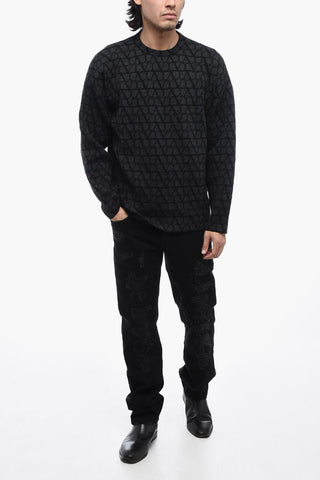 Crewneck Pullover with All-Over Logo
