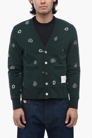 Pique Cardigan with Contrasting Embroideries