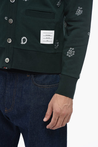 Pique Cardigan with Contrasting Embroideries