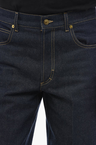Dark-Wash Cotton Straight-Fit Jeans 25 cm