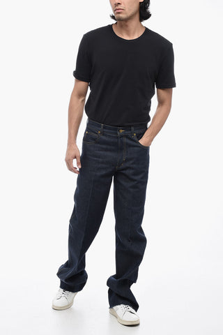 Dark-Wash Cotton Straight-Fit Jeans 25 cm