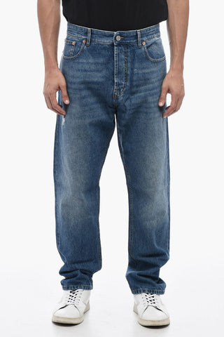 Jeans Regular Fit in Denim Lavaggio Medio 17cm