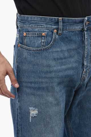 Jeans Regular Fit in Denim Lavaggio Medio 17cm