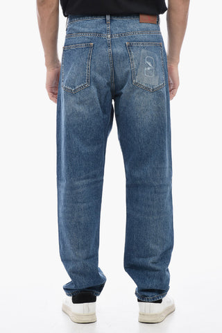 Jeans Regular Fit in Denim Lavaggio Medio 17cm