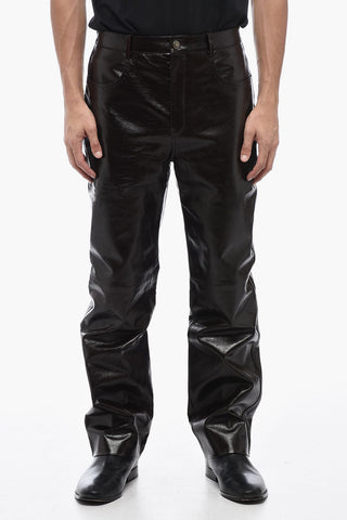5 Pocket Lambskin Pants with Belt Loops