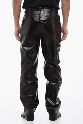 5 Pocket Lambskin Pants with Belt Loops