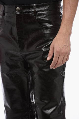 5 Pocket Lambskin Pants with Belt Loops