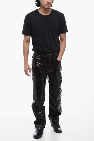 5 Pocket Lambskin Pants with Belt Loops