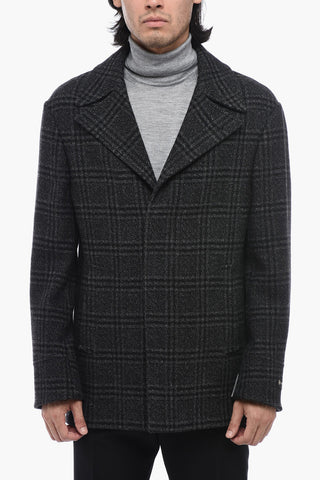 Wool Short Coat with Hidden Placket