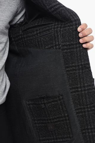 Wool Short Coat with Hidden Placket