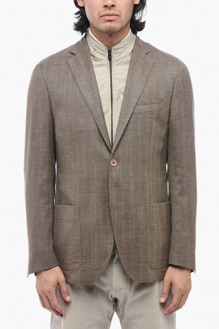 ID Unlined IDENTITY Blazer with Houndstooth Motif