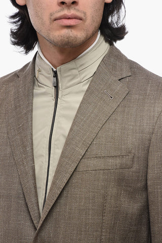 ID Unlined IDENTITY Blazer with Houndstooth Motif