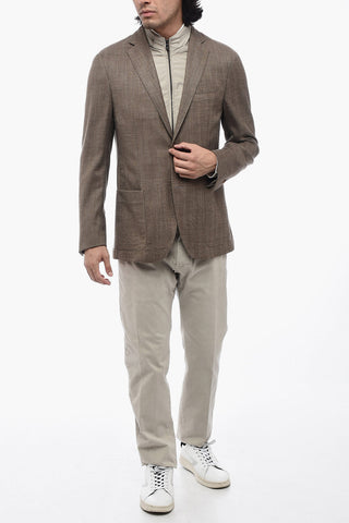 ID Unlined IDENTITY Blazer with Houndstooth Motif