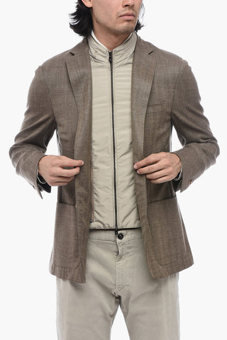ID Unlined IDENTITY Blazer with Houndstooth Motif