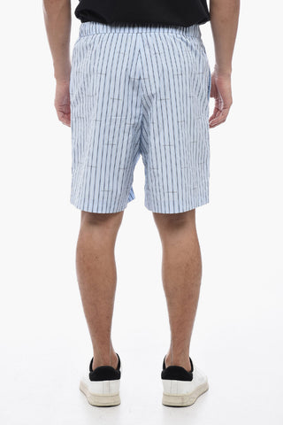 Popeline Logoed Shorts with Striped Motif