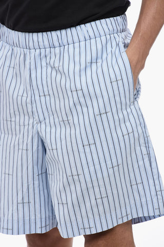 Popeline Logoed Shorts with Striped Motif