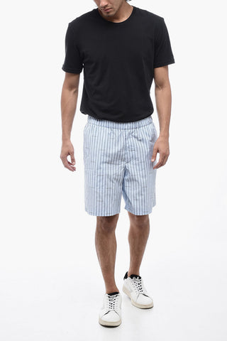 Popeline Logoed Shorts with Striped Motif