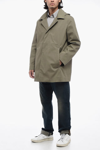Cotton-blended Trench with Removable Hood