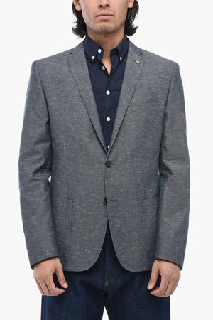 CC COLLECTION Halbgefütterter Blazer aus Baumwolle mit Pattentaschen